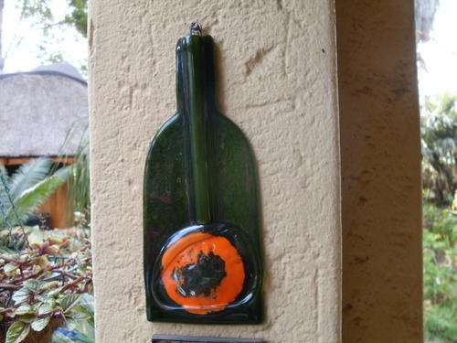 VERY UNUSUAL   STUDIO ART GLASS LARGE WALL HANGING BUD VASE. MOST UNUSUAL SHIRLEY CLOETE????????