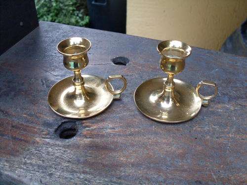 THE CUTEST PAIR OF BRASS CANDLESTICK HOLDERS