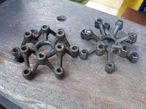 SEEM TO BE RETRO??? TWO VERY UNUSUAL JAPANESE METAL CANDLE HOLDERS. AWESOME!