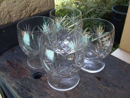 LOVELY SET OF FOUR LEAD CRYSTAL CUT? TUMBLER TYPE GLASSES