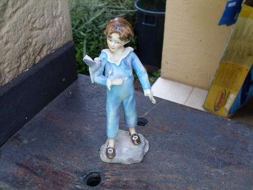 ROYAL WORCESTER "THE PARAKEET" BOY FIGURINE BY F G DOUGHTY ( DAMAGE TO BIRDIE)