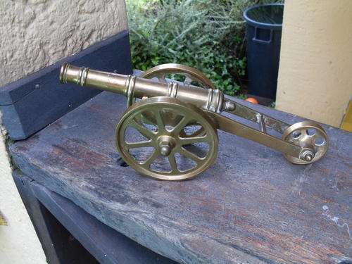 GREAT FIND. SUPER ORNAMENTAL BRASS CANNON. NICE SIZE TOO! FIRE WITH THE BIDS!