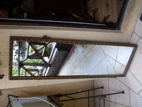 VINTAGE DETAILED GILT FRAMED LONG RECTANGULAR MIRROR. OLD BEAUTIFUL PIECE
