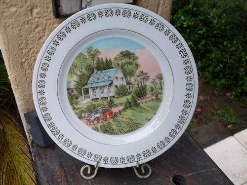 CURRIER & IVES FOUR SEASONS DECORATIVE PLATE "SUMMER" 21CM DIAMETER
