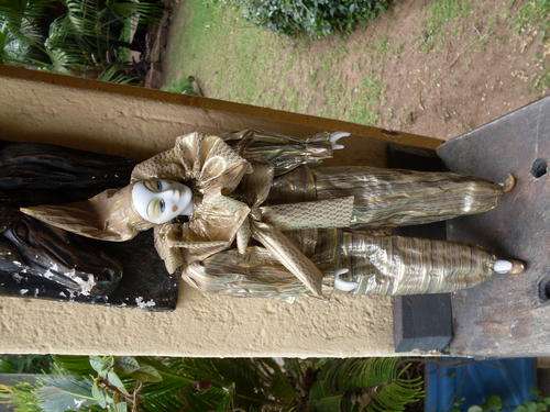 GORGEOUS LONG AND GANGLY PORCELAIN CLOWN WITH STUNNING OUTFIT DOLL! A MUST HAVE