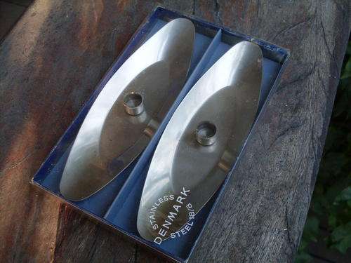RETRO DANISH 2 X CANDLE HOLDERS IN ORGINAL PACKAGING