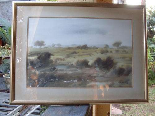 FRAMED ORIGINAL SIGNED S A ARTIST GORDON LEGG WATERCOLOUR LANDSCAPE