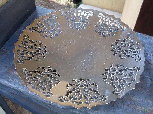 MAPPIN & WEBB LONDON & SHEFFIELD MAPPIN PLATE B W27517 RETICULATED BISCUIT OR CAKE SERVER DISH