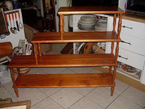 VERY VERY PLEASING SOLID PINE WOOD LADDERED SHELVES 4 TIER. MUST VIEW