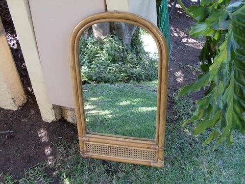 TO MATCH DRESSING TABLE. A LOVELY VINTAGE CANE AND RATTAN DETAIL MIRROR