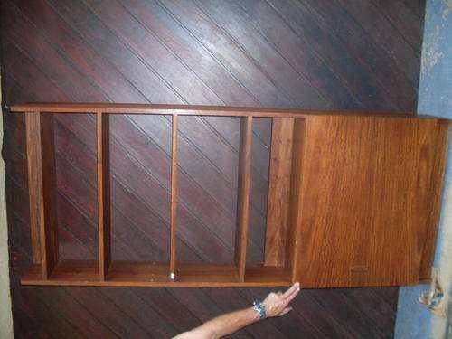 VERY NICE LOOKING VINTAGE RETRO OPEN BOOKCASE TOP WITH BOTTOM CUPBOARD PIECE. VENEERED KIAAT LOOK