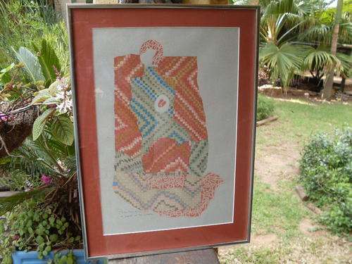VINTAGE,  LOVELY WHAT LOOKS ORIGINAL  ARTWORK PIECE FRAMED, SIGNED & CALLED A HEART IN THE MIDDLE