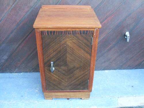 REDUCED!! 1920'S OR 1930'S ART DECO BEDSIDE PEDESTAL TABLE. SOME FRONT DETAIL