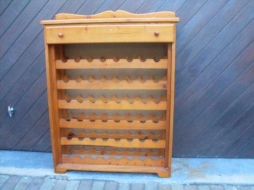 LIKELY  TO BE CONTEMPORARY OREGON &  PINE 48 BOTTLE WINE RACK WITH DRAWER, STUNNING!