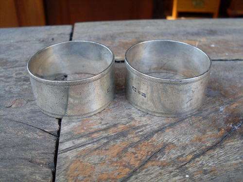UNDER OFFER KOTZE1 SILVER (MARKED WITH A HORSE & RIDER) NAPKIN RINGS OR SERVIETTE HOLDERS 74.10G