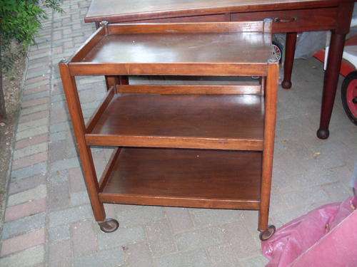 RATHER NICE THREE TIER TEA TROLLEY ON CASTORS. USE IN THE BATHROOM FOR TOWELS