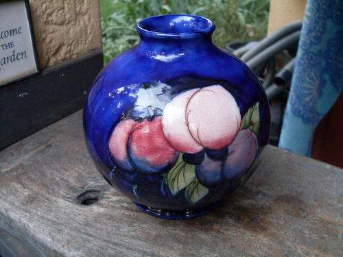 TRUELY EXCEPTIONAL RARE? OR VERY VALUABLE DOUBLE SIGNED MOORCROFT POTTERY,  FRUITS VASE