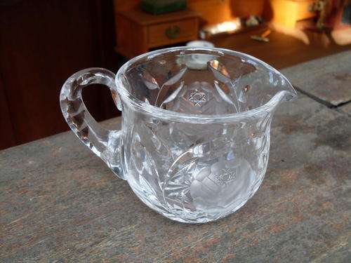 VINTAGE NO 2 ROSECUT (ROSE CUT) CRYSTAL MILK JUG / CREAMER. A BEAUTY