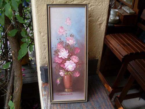 NO 1 OF THE SMALL FRAMED ROBERT COX 1934-2001 STILL LIFE ROSES IN A VASE