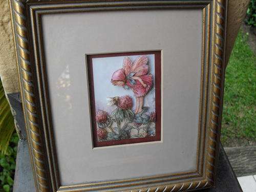 THE SECOND ABSOLUTELY DELIGHTFUL FRAMED CHILD FAIRY WITH FLOWERS & BEE 3 D PRINT. MUST VIEW!