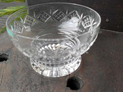 SMALL PRETTY  CRYSTAL BOWL , USE AS VASE, SWEETIE DISH, CANDLE HOLDER ETC