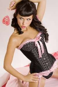 Sexy Pink/Black Underwire corset