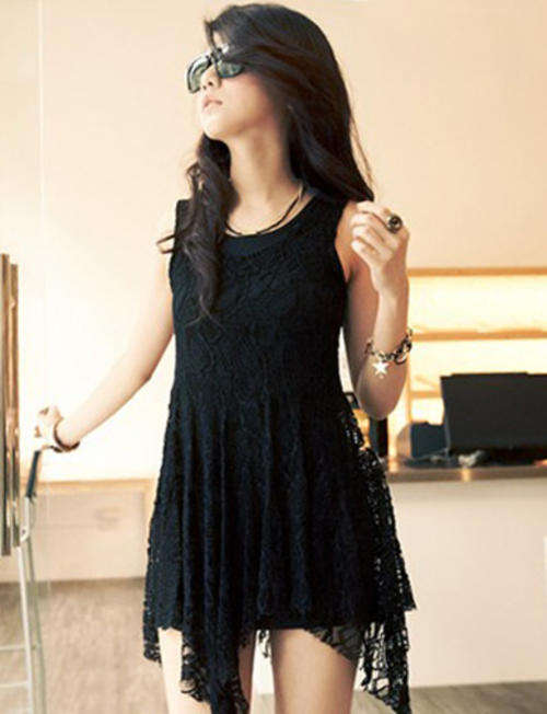 Asymmetric Lace Mini Dress/Top