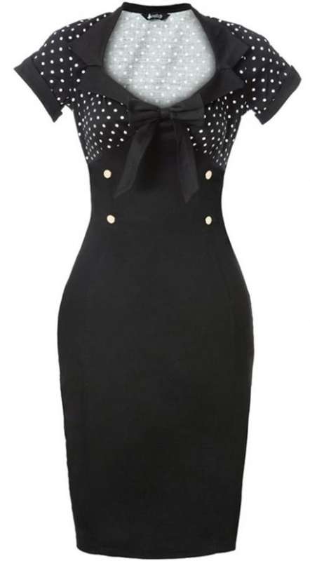 Black Pin Up Wiggle Dress