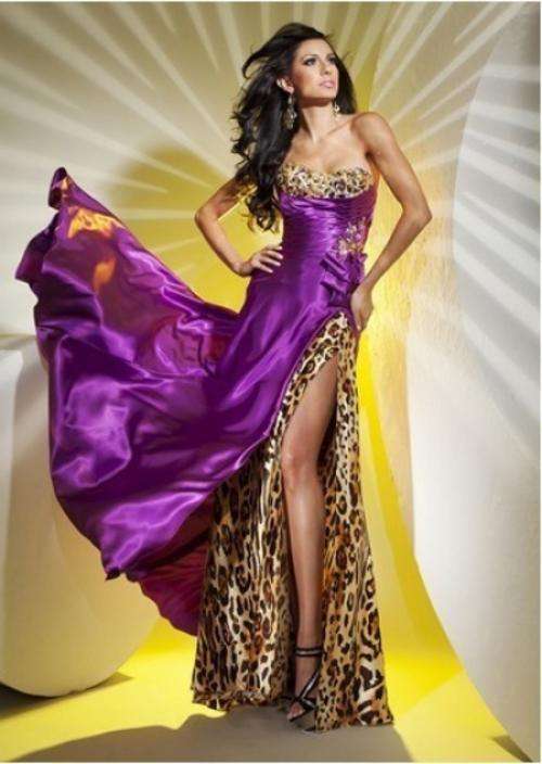 Majestic Purple and Leopard print dress