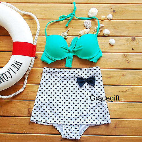 Retro High Waisted Swimwear (Skirt)