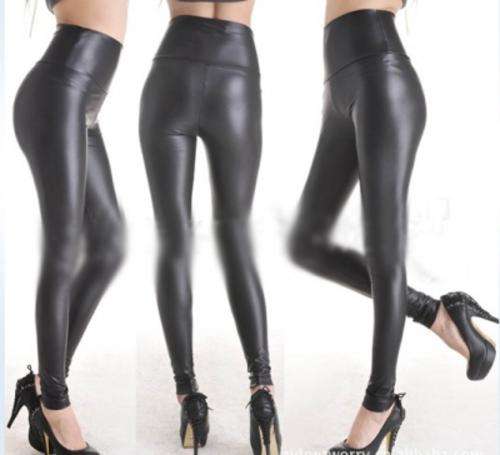 High Waist Leather Look fashion leggings