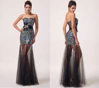 Beaded Black Evening Dress