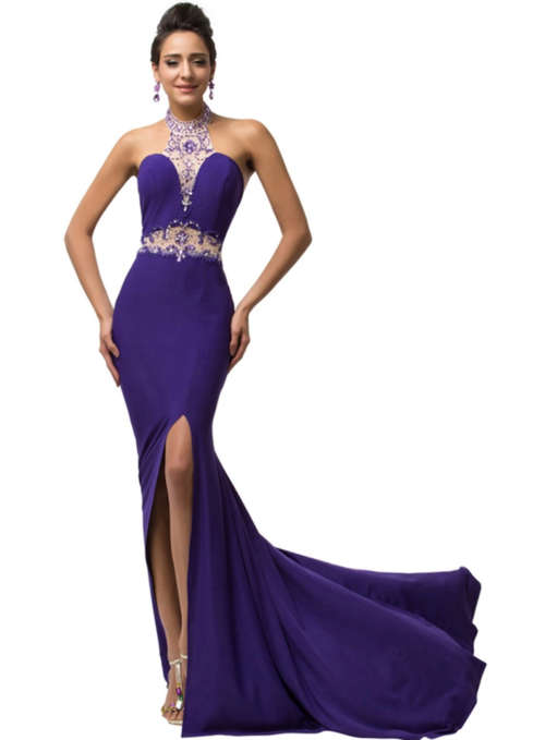 Sophisticated Purple Evening Dress