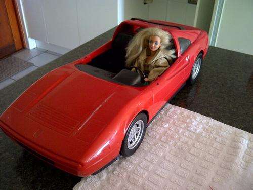 Barbie Ferrari made in France by Mattel in 1986, includes the barbie doll