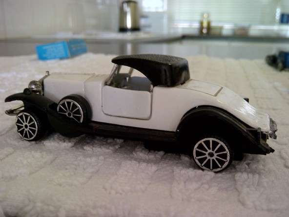 Vintage car has some damage