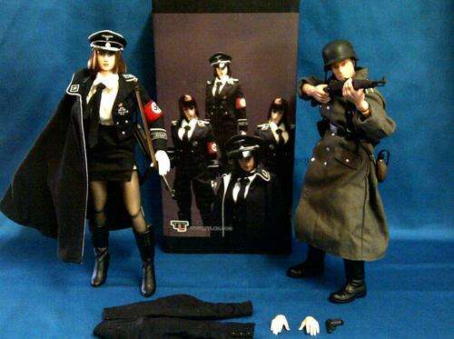 World War II Female SS officer and German Soldier 30cm high
