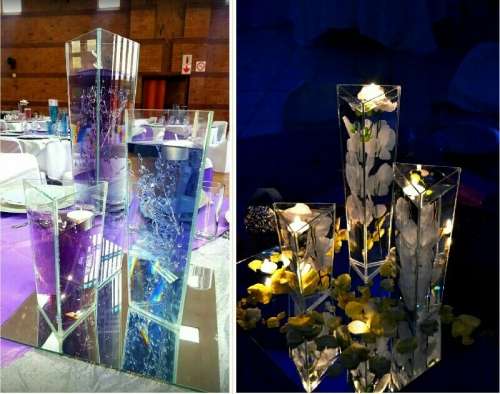 3 Piece Glass Vase Set (Triangle Shape)