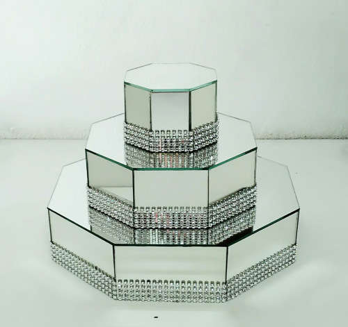 3 Piece Mirror Vase Set (8 Sided Octagon Vases)