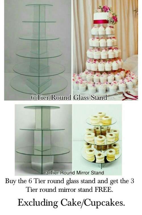 6 Tier Multi Purpose Stackable Cupcake Stand with FREE Cake Stand