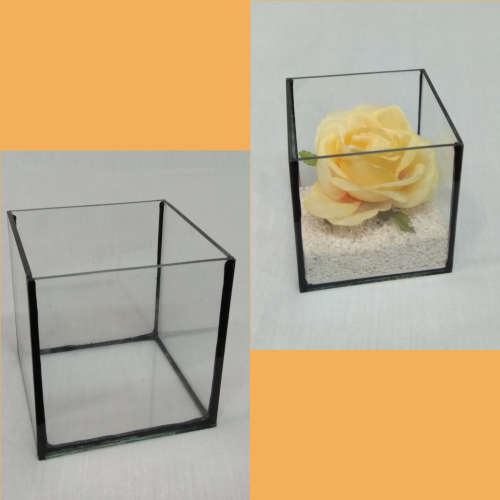 10cm Glass Cubes Black Finish for Weddings,Events etc (PLEASE READ DESCRIPTION BEFORE ORDERING.)