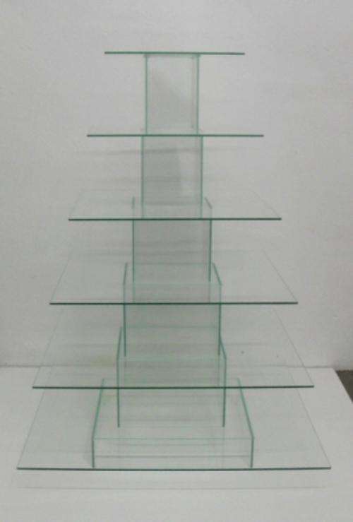 6 Tier Square Glass Cake/Cupcake Stand