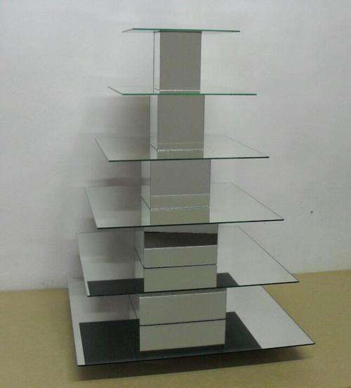 6 Tier Square Mirror Cake/Cupcake Stand