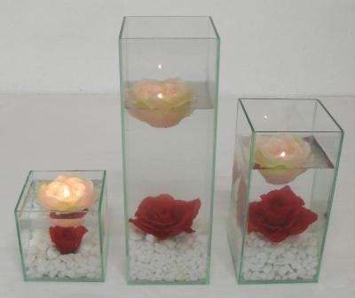 3 Piece Glass Vases Set (Square)