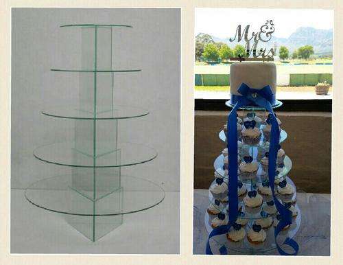 5 Tier Round Glass Cake/Cupcake Stand