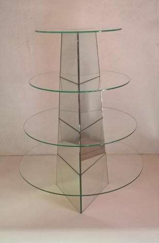 4 Tier Glass and Mirror Pyramid Cake/Cupcake Stand