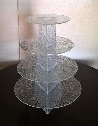 4 Tier Patterned Glass Cake/Cupcake Stand
