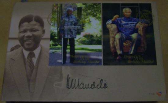 Mandela stamped Signature on FDC - very rare !!!