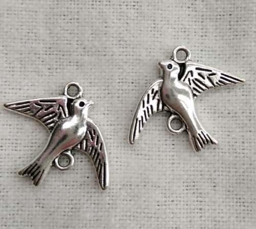 Bird, Swallow Connector. 16mm x 18mm, hole 1.5mm