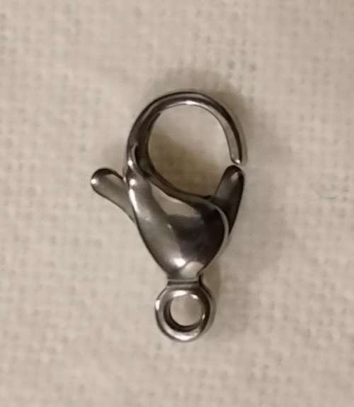 20 x Stainless Steel Lobster Clasps. 12mm x 7mm x 4mm, hole 1.5mm