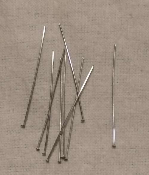 20 x Stainless Steel Headpin. 40mm x 0.6mm